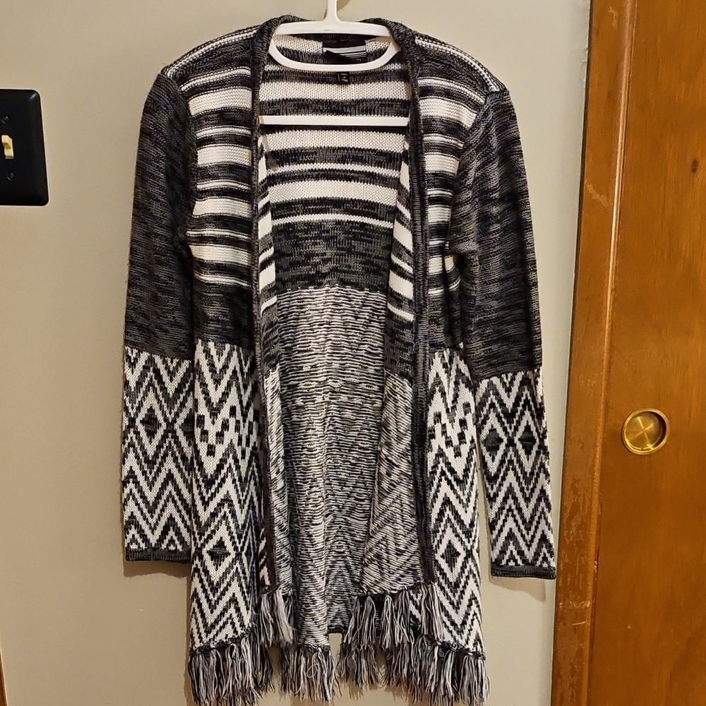 Vintage Allison Brittney Fringed Cardigan Sweater